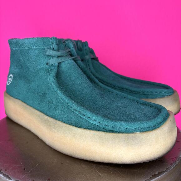 Clarks Originals x Hidden NY Green Suede Wallabee Cup Boots Sz 11 - Picture 1 of 8